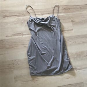 Gray Spaghetti Strap Dress
